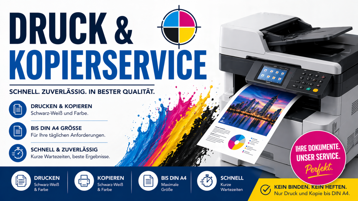 Druckservice bis A4, farbe oder schwarz weiss